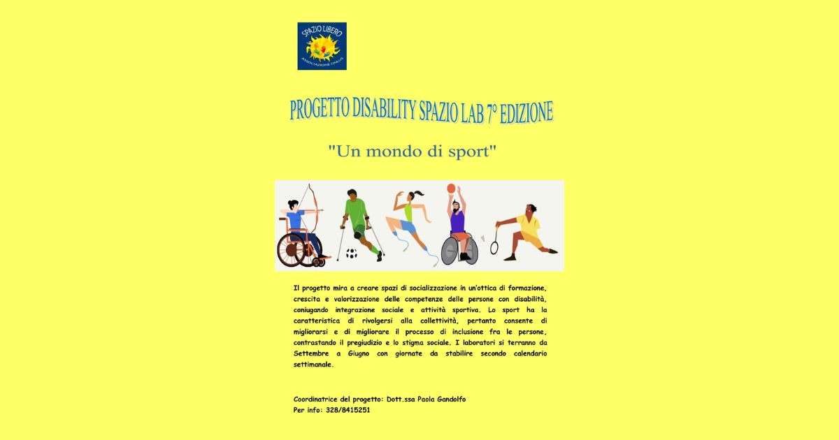 Progetto Disability Spazio Lab 7° edizione. “Un mondo di sport”